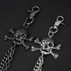 Big bone skull double punk pants chain