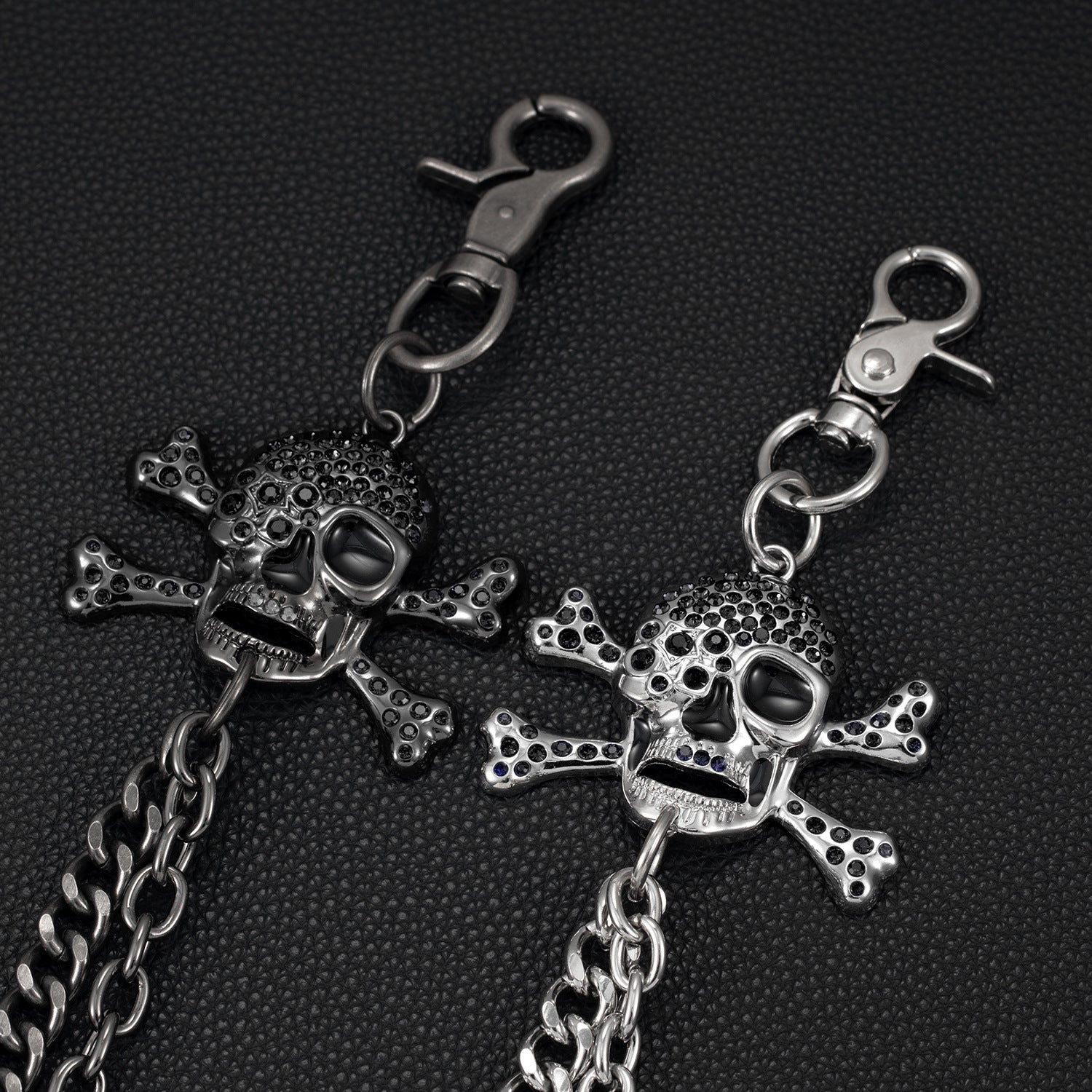 Big bone skull double punk pants chain