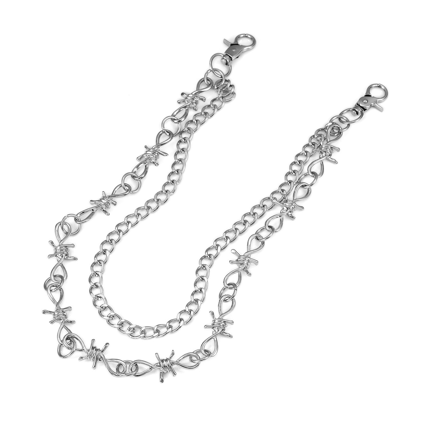 Double-layer thorn thorn versatile hip-hop European and American pants chain
