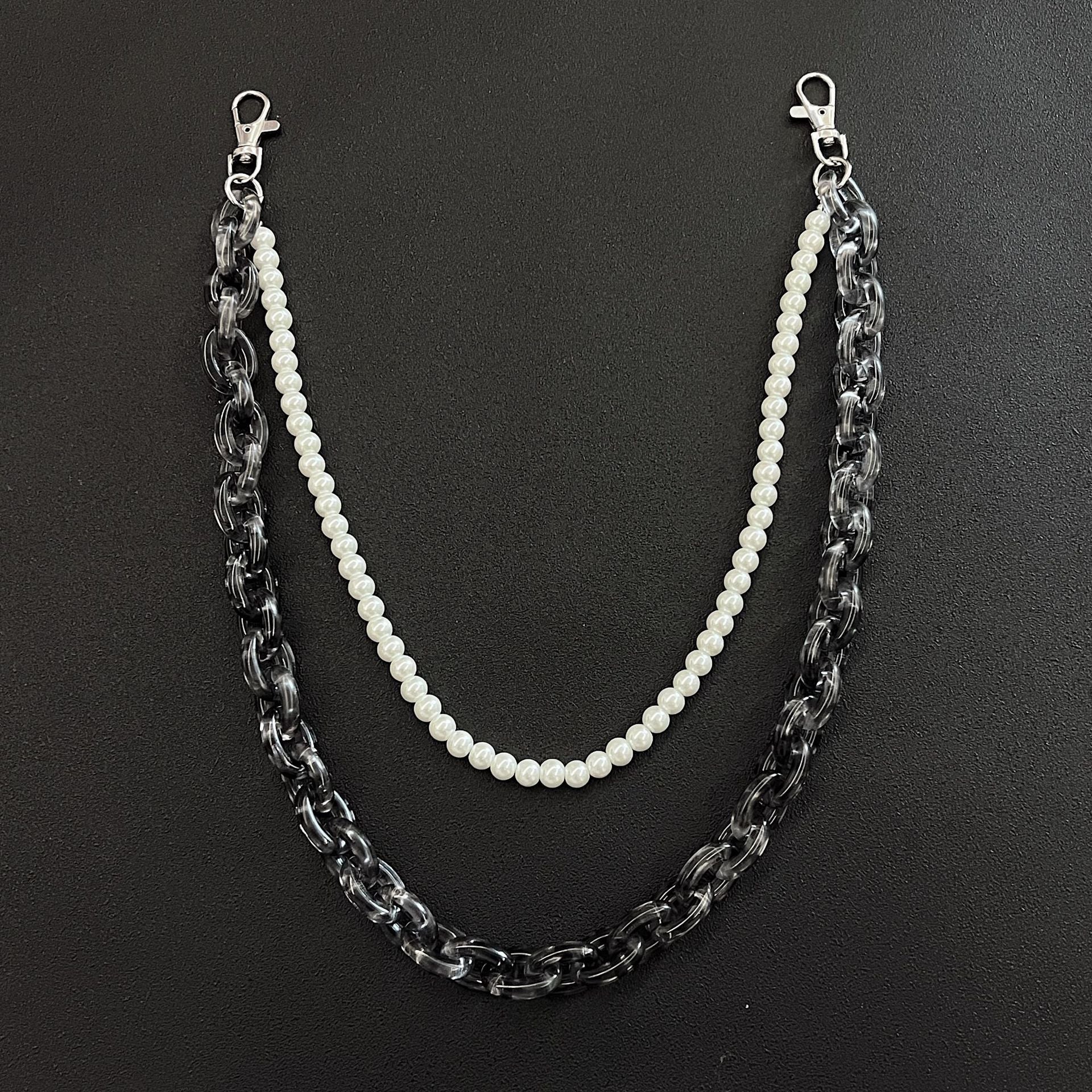 Double-layer thick pearl pants chain