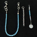 Blue turquoise dragon bone bead patchwork trouser chain