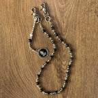 Black Flash Stone Alloy Bead Pants Chain