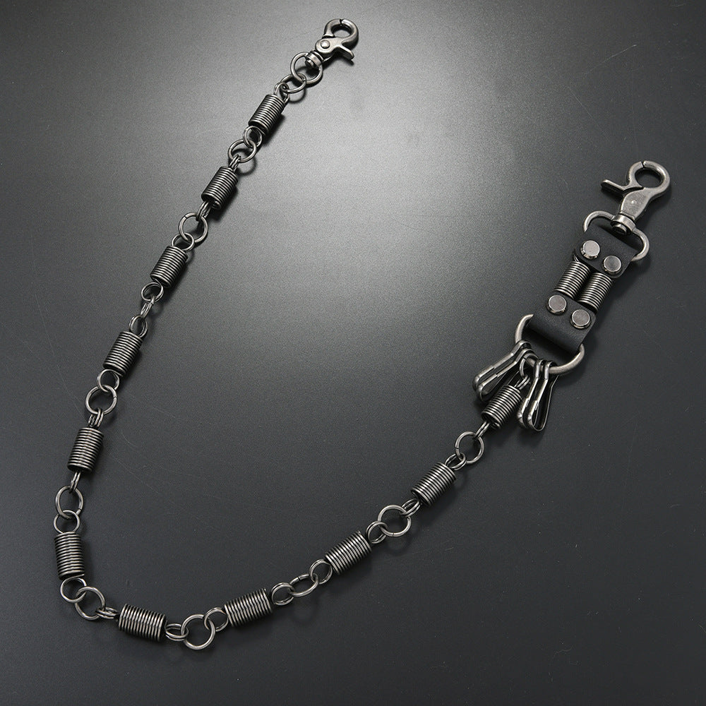 Fashionable metal spring trouser chain