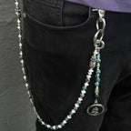 New vintage turquoise hand-beaded trouser chain
