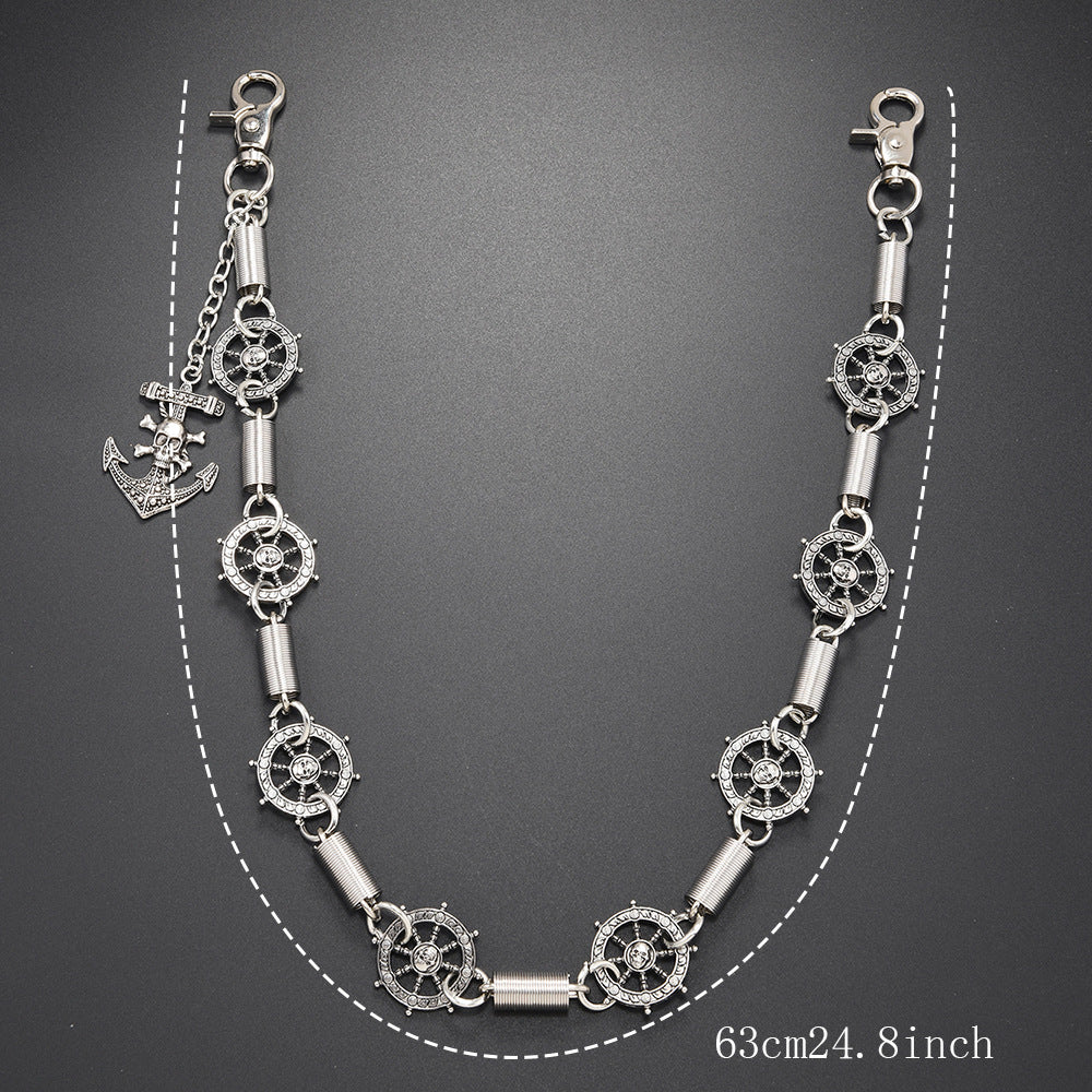 Punk Wind Anchor Rudder Pants Chain