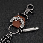 Creative double gun bullet retro double layer bold trouser chain