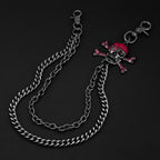 Big bone skull double punk pants chain