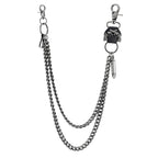 Creative double gun bullet retro double layer bold trouser chain