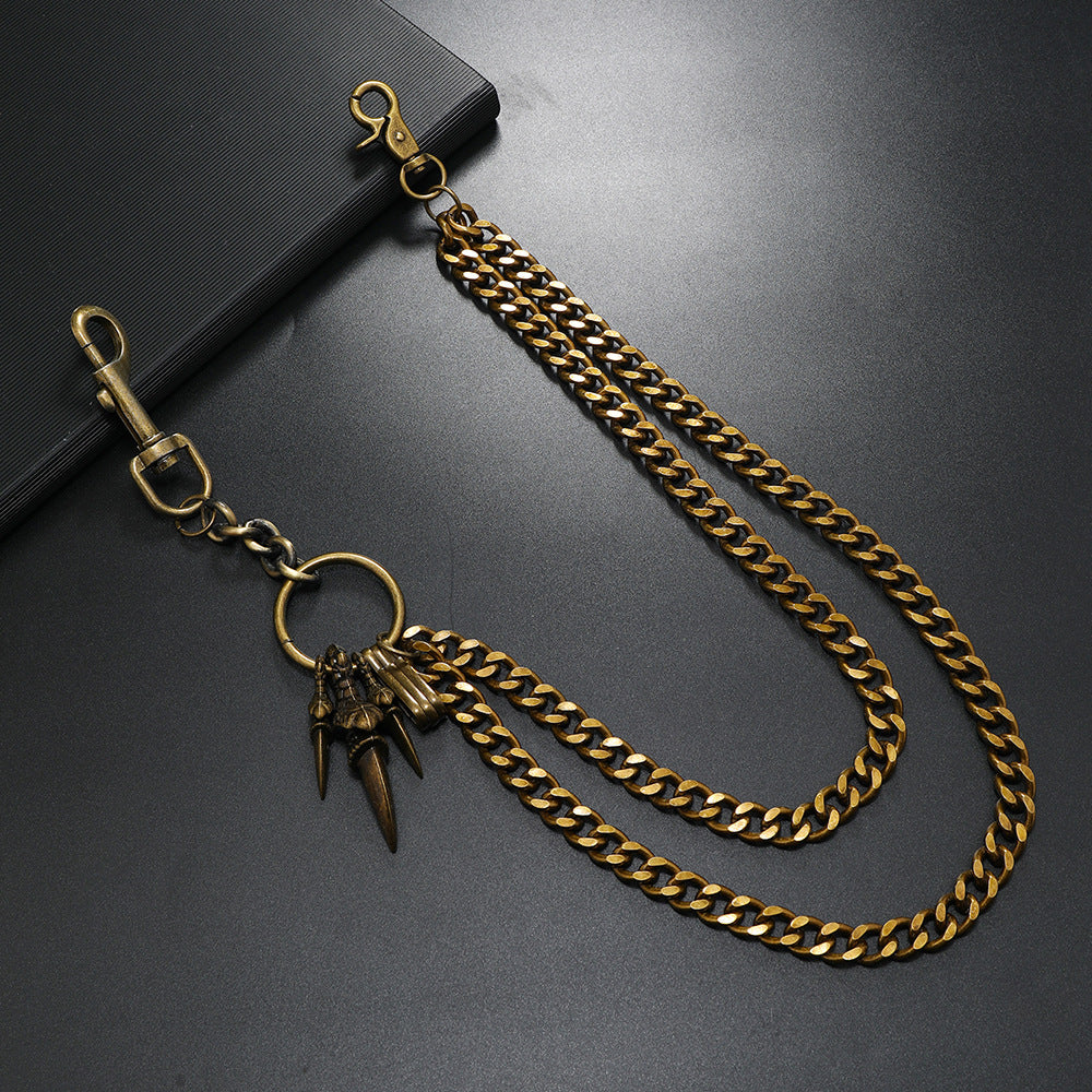 Vintage alloy eagle claw pants chain