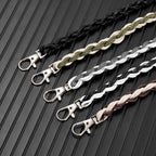 Hand-woven waxed thread jeans chain