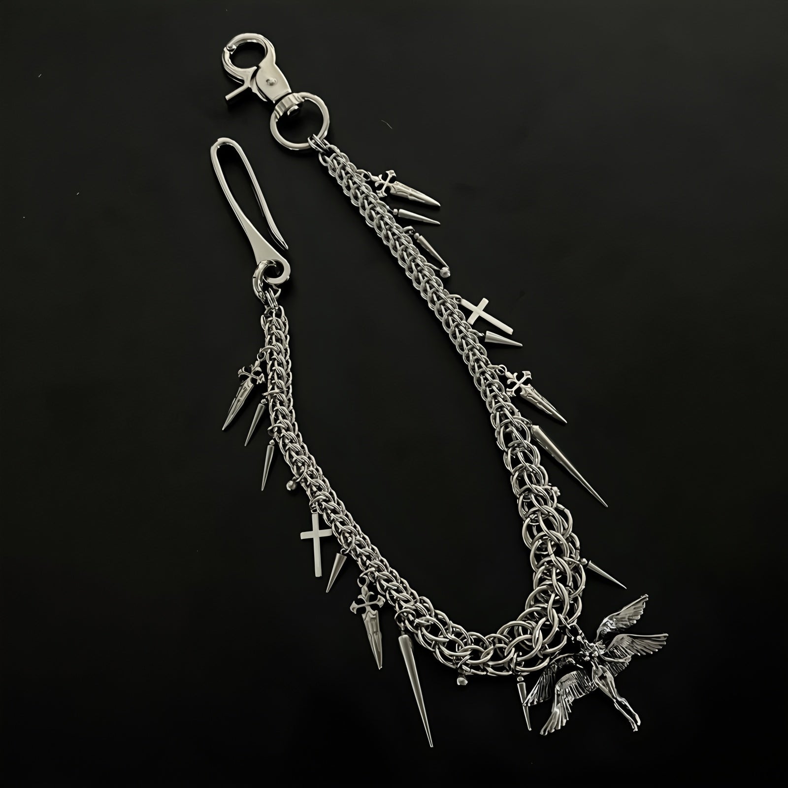 European and American chain mail rivet pants chain