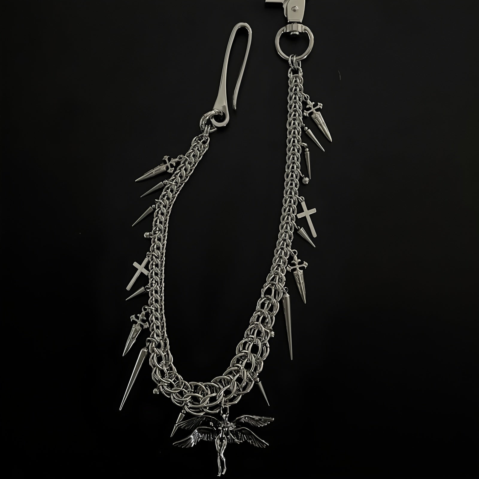 European and American chain mail rivet pants chain