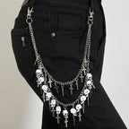 Original skull and ghost head pants chain