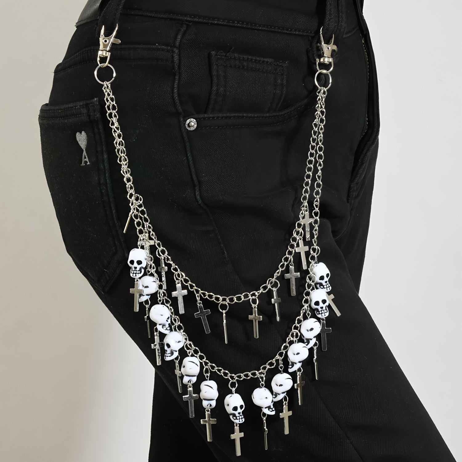 Original skull and ghost head pants chain