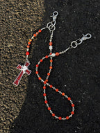 Red Snake and Peace Dove Cross Pants Chain