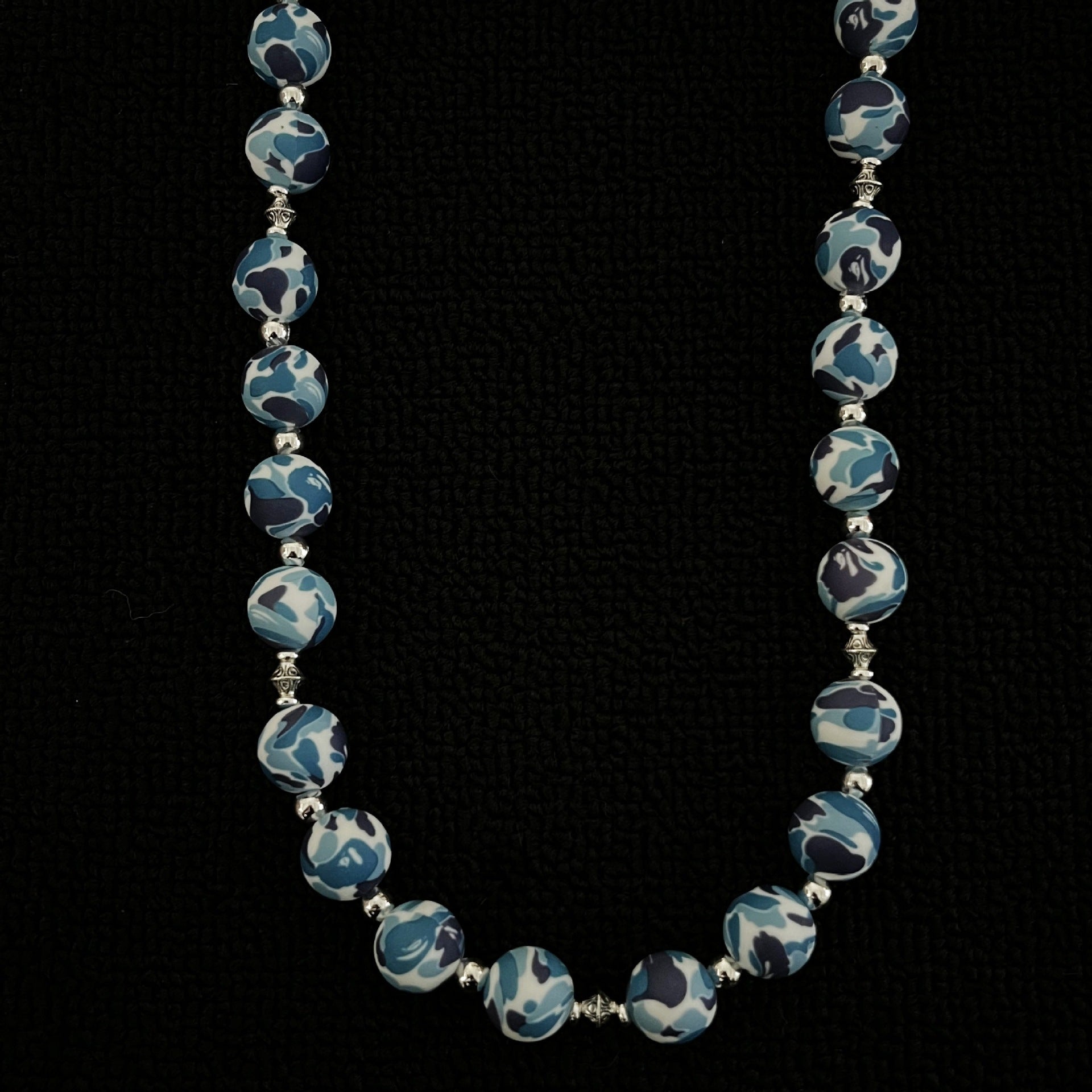 New blue camouflage silicone pants chain