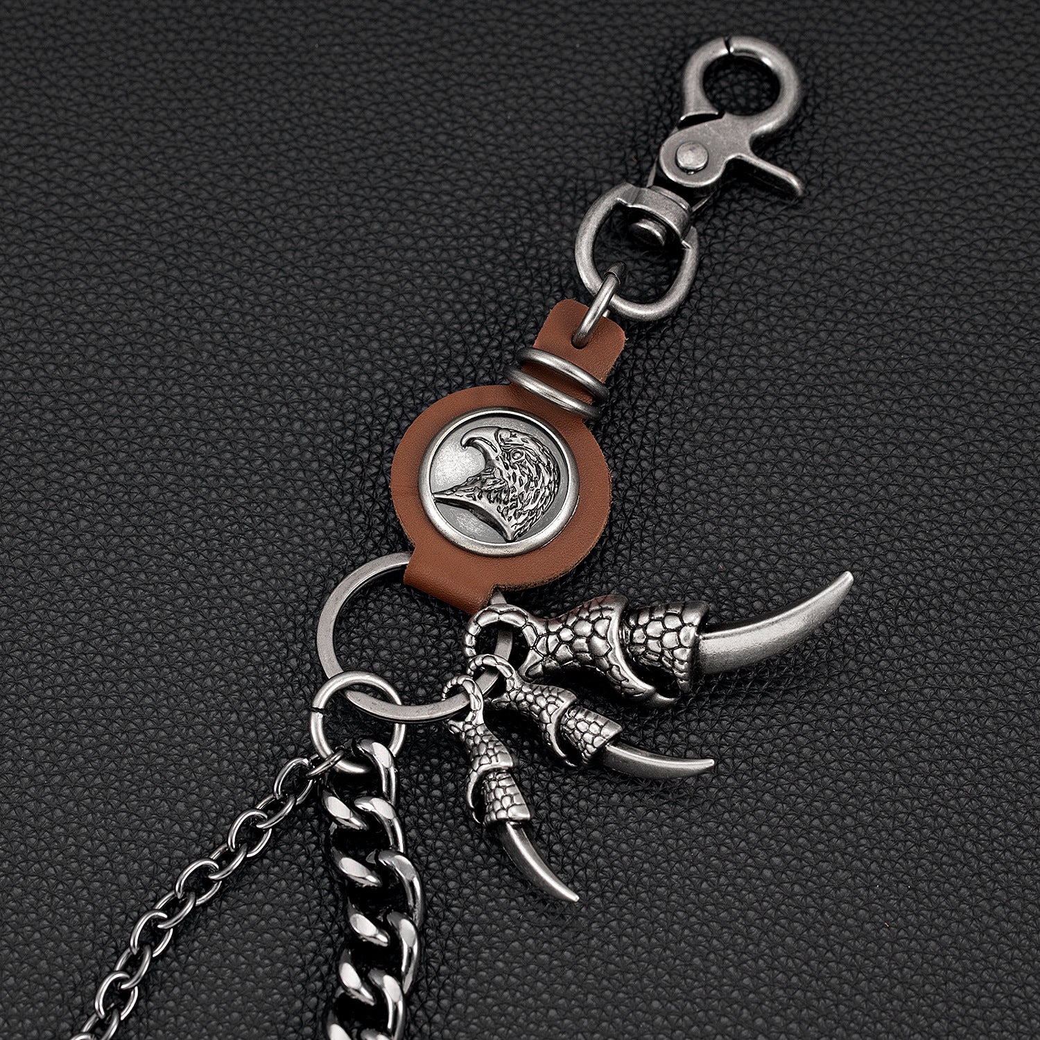 Cowhide Eagle Melon Thick Double-Layer Pants Chain
