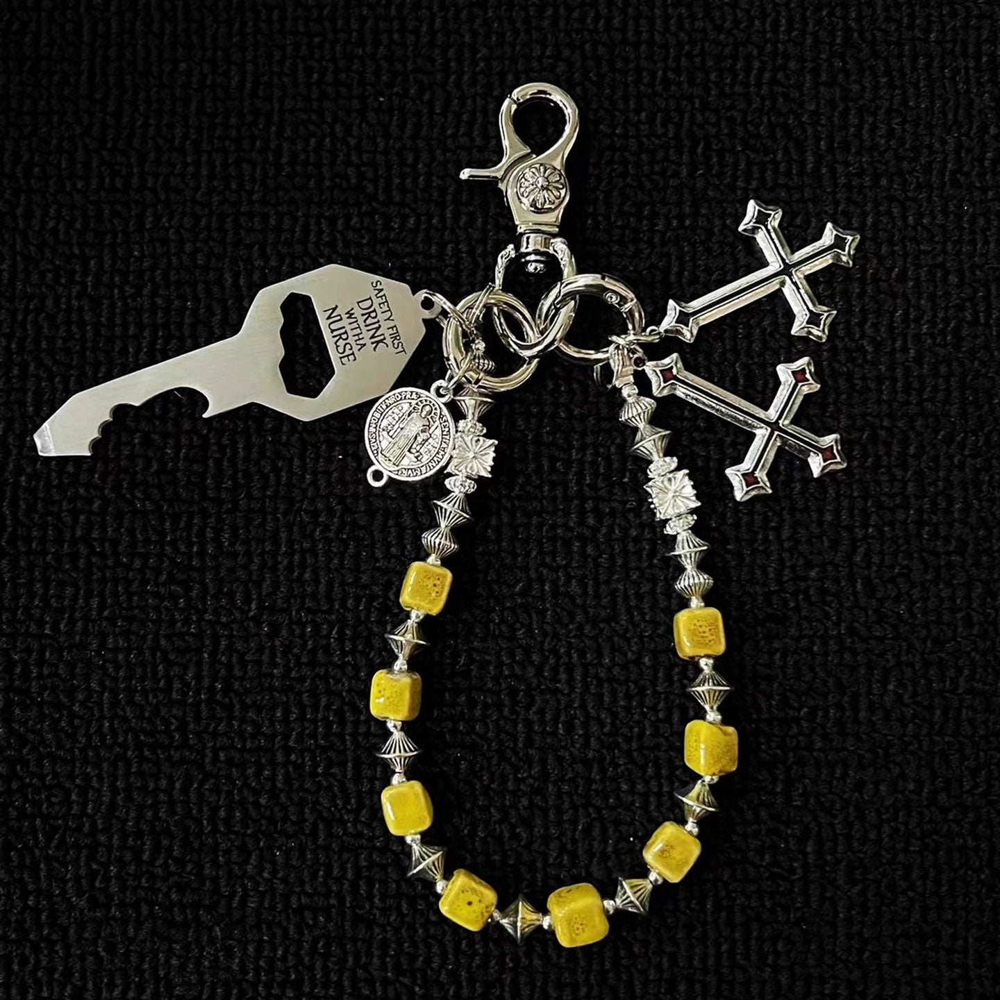 Ceramic beaded trouser chain waist chain pendant