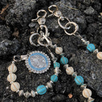 Volcanic stone waist pendant bead pants chain