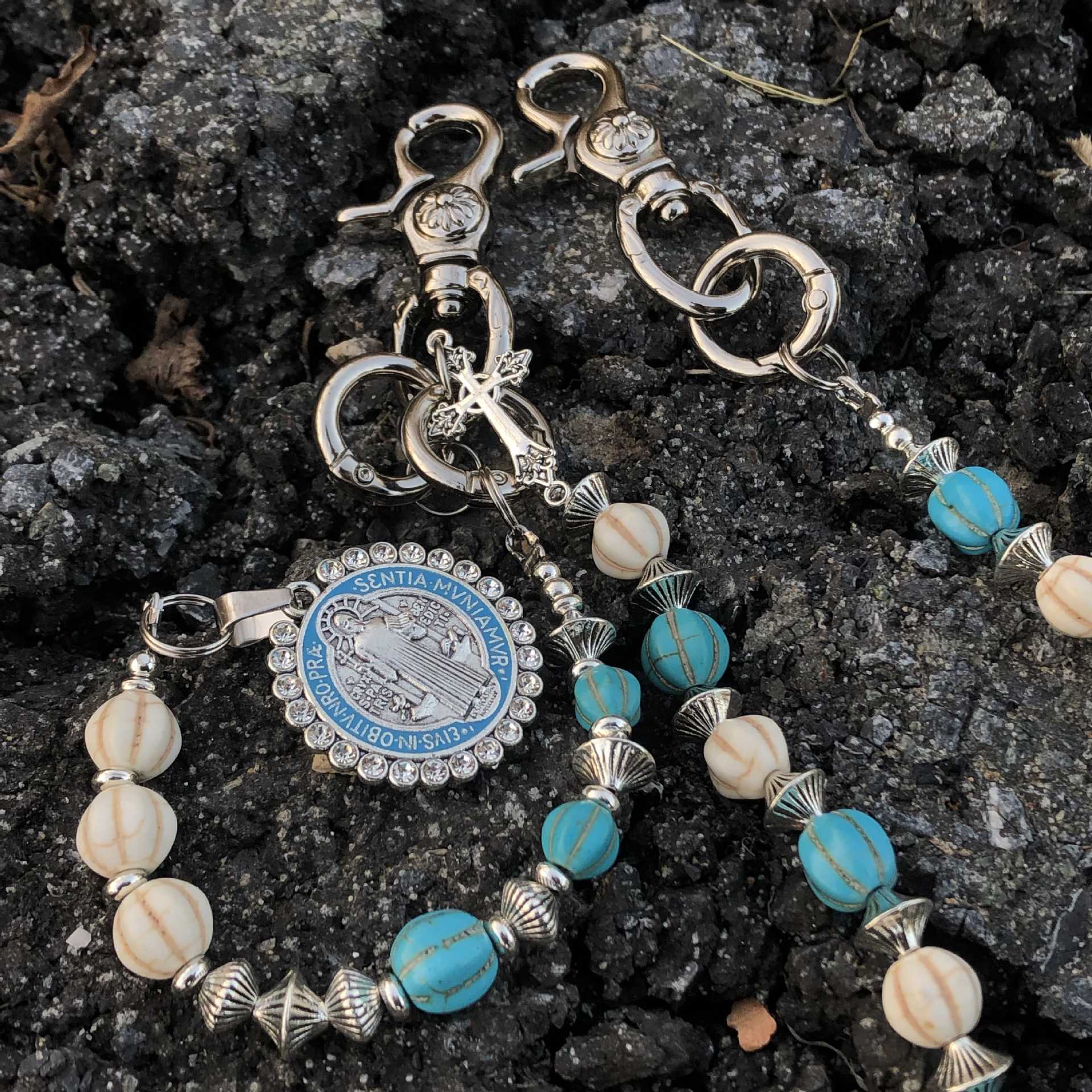 Volcanic stone waist pendant bead pants chain