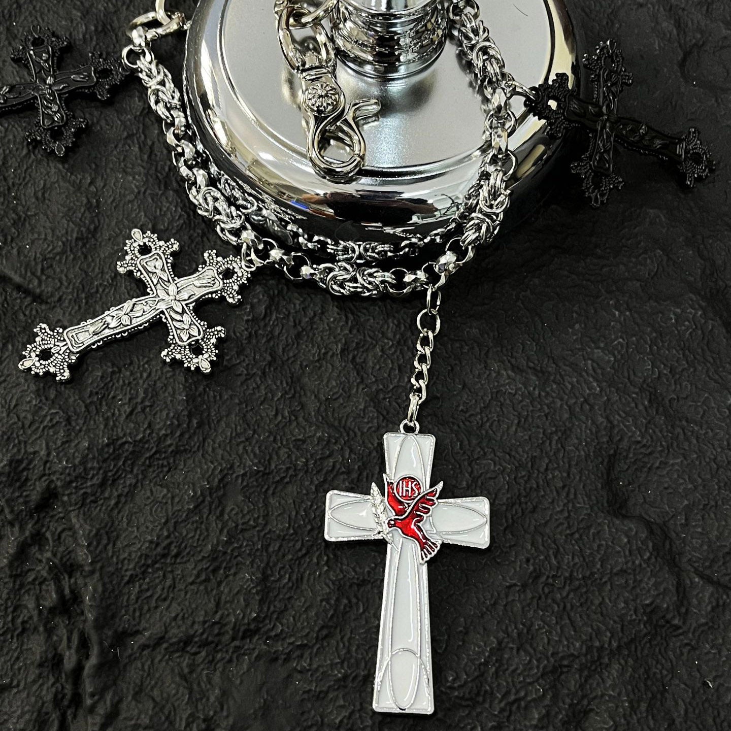 Element Cross Pendant Pants Chain