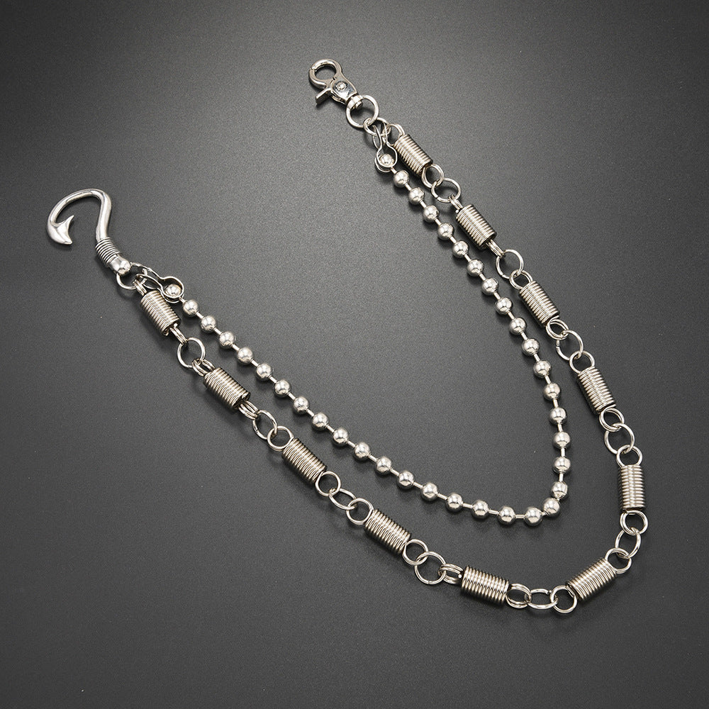 Metal spring accessory trouser chain