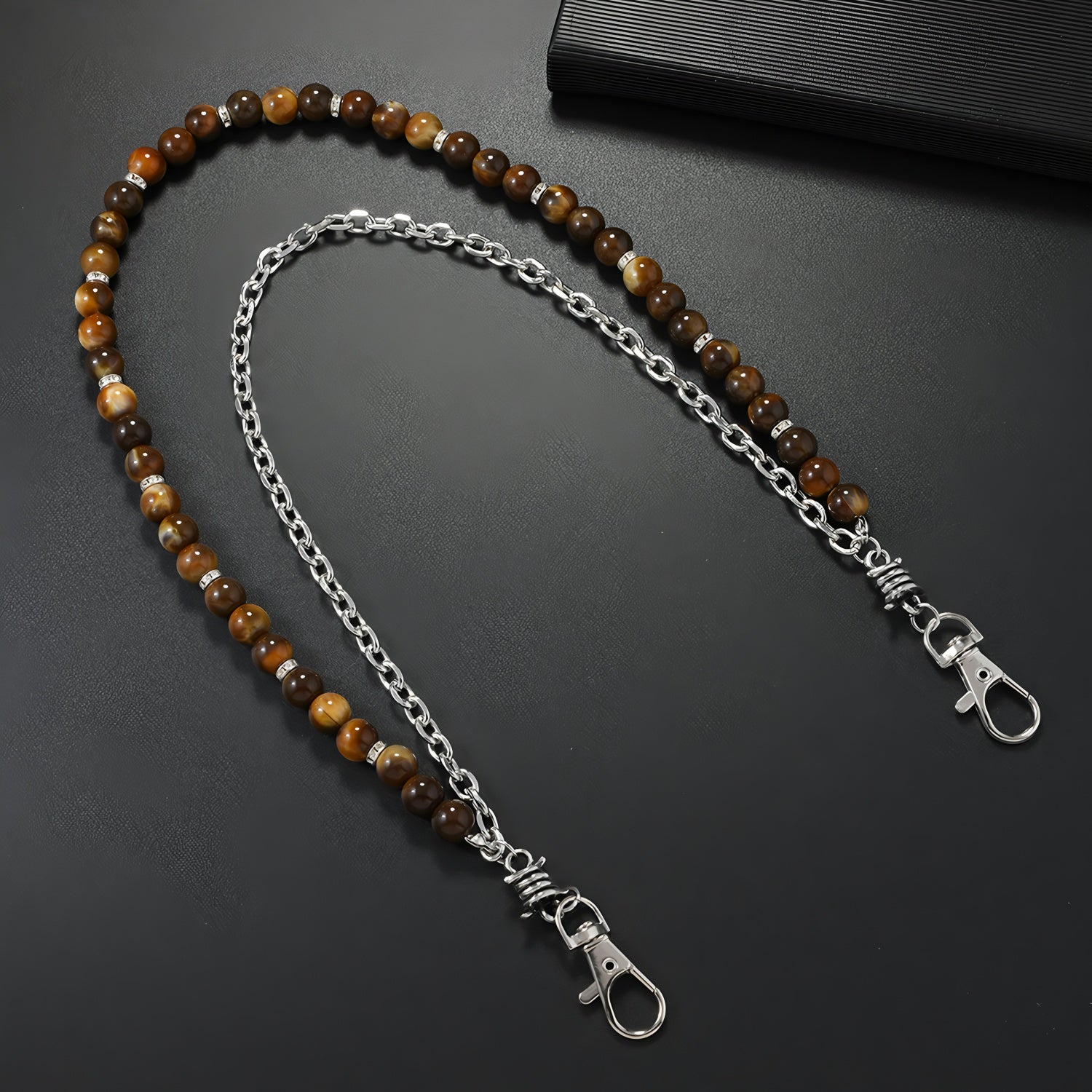 Fashionable Tiger Eye Bead Pants Chain