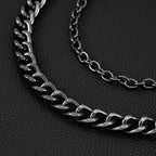 Cowhide Eagle Melon Thick Double-Layer Pants Chain