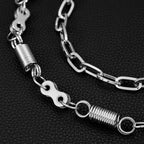 Double spring motorcycle chain pants chain
