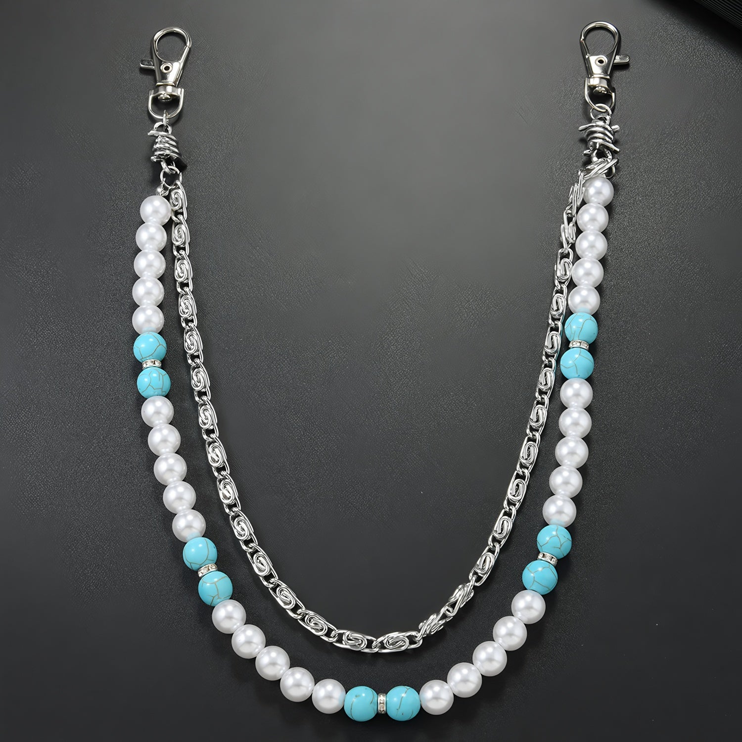 Original Fashion Turquoise Bead Pants Chain