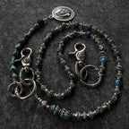 New vintage turquoise hand-beaded trouser chain