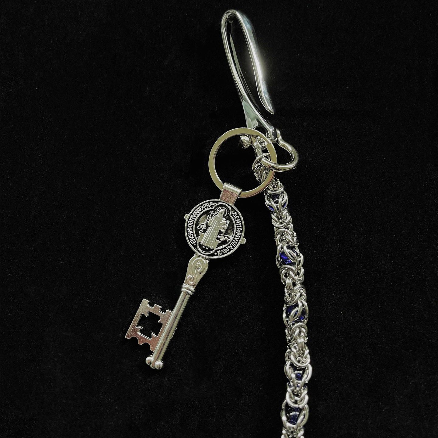 Purple-Dragon Bone Bead Pants Chain