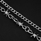 Double-layer thorn thorn versatile hip-hop European and American pants chain