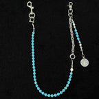 Blue turquoise dragon bone bead patchwork trouser chain