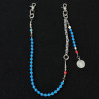 White cracked stone splicing dragon bone bead pants chain