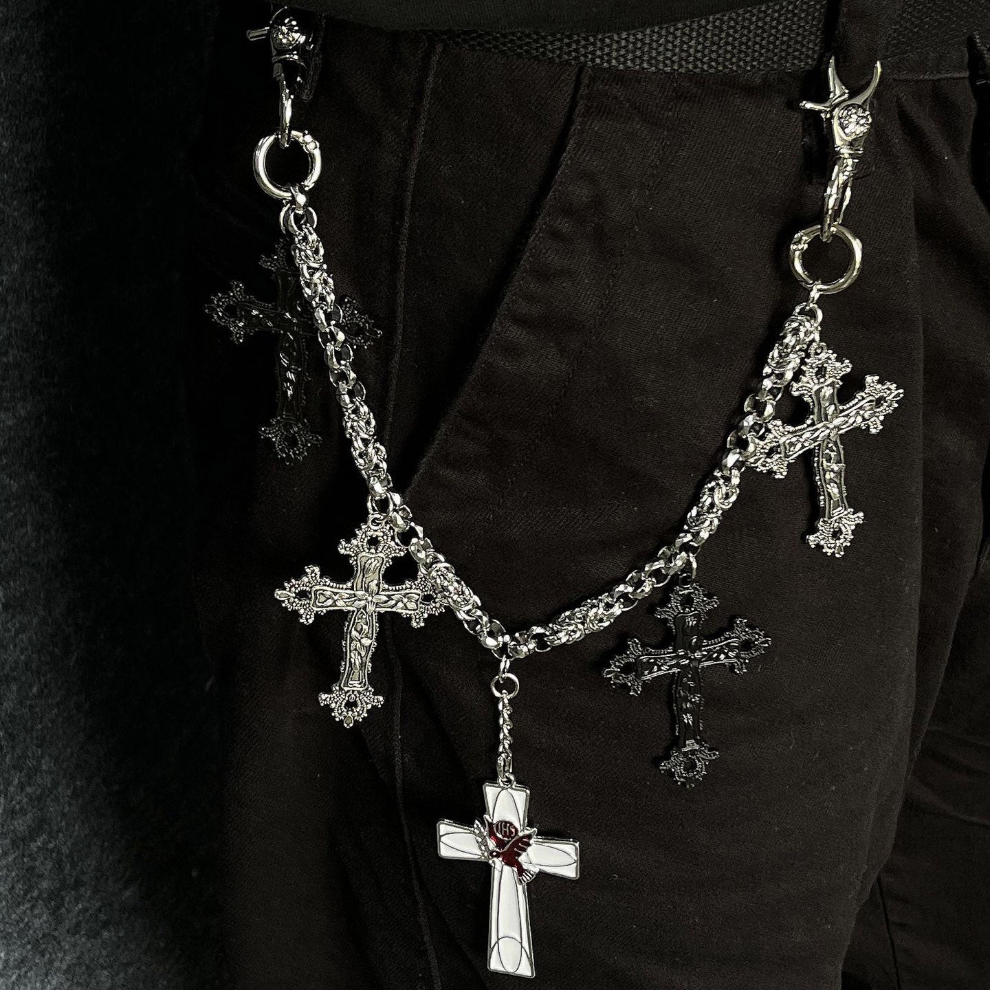 Element Cross Pendant Pants Chain