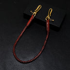 Leather hand-woven trouser chain