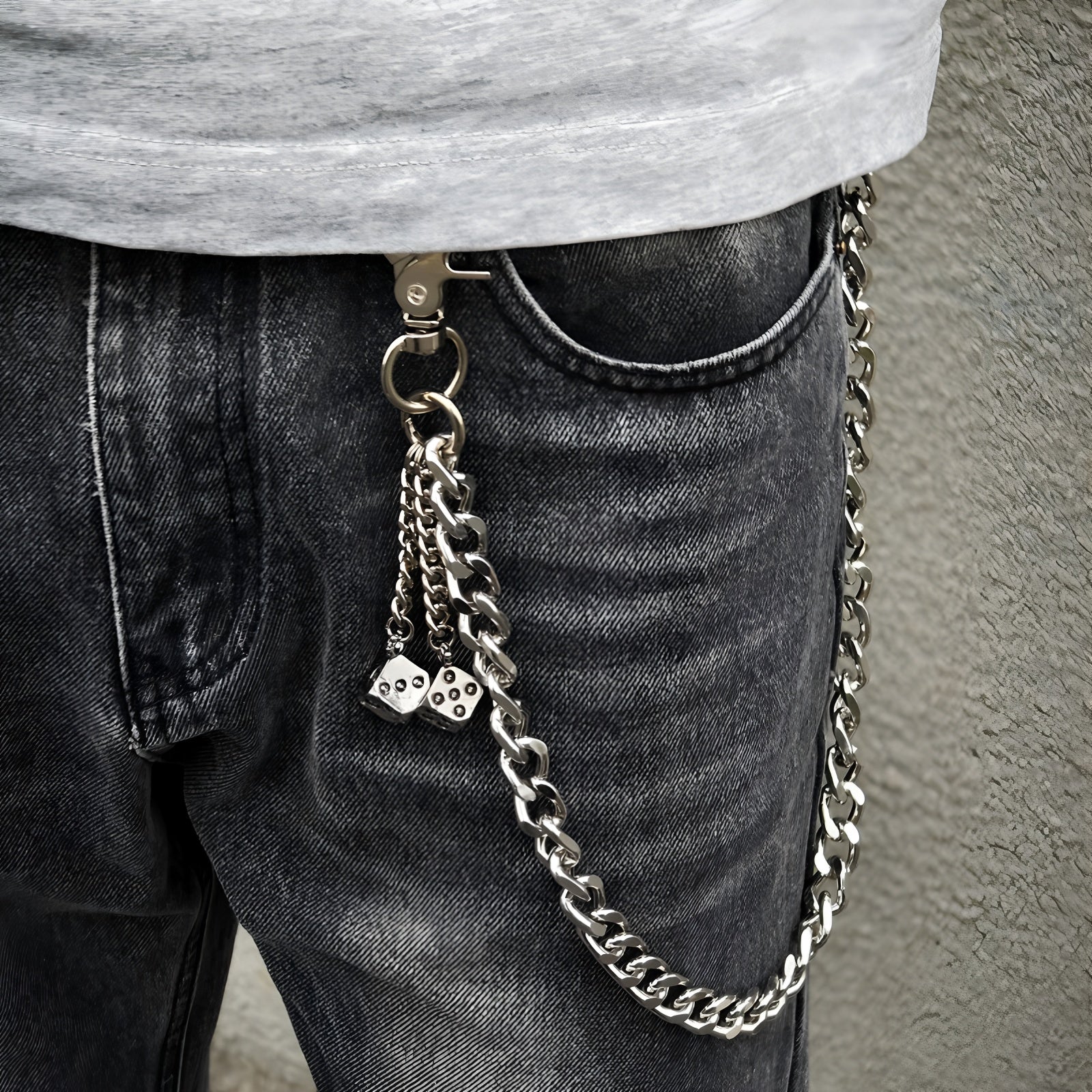 Single chain punk ring decorative waist chain