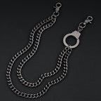 Cool handcuffs double chain pants chain