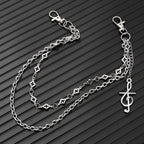Double-chain trouser chain with musical note pendant