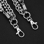 Three-layer simple American motorcycle punk pants chain