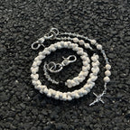 White turquoise bone cross head trouser chain