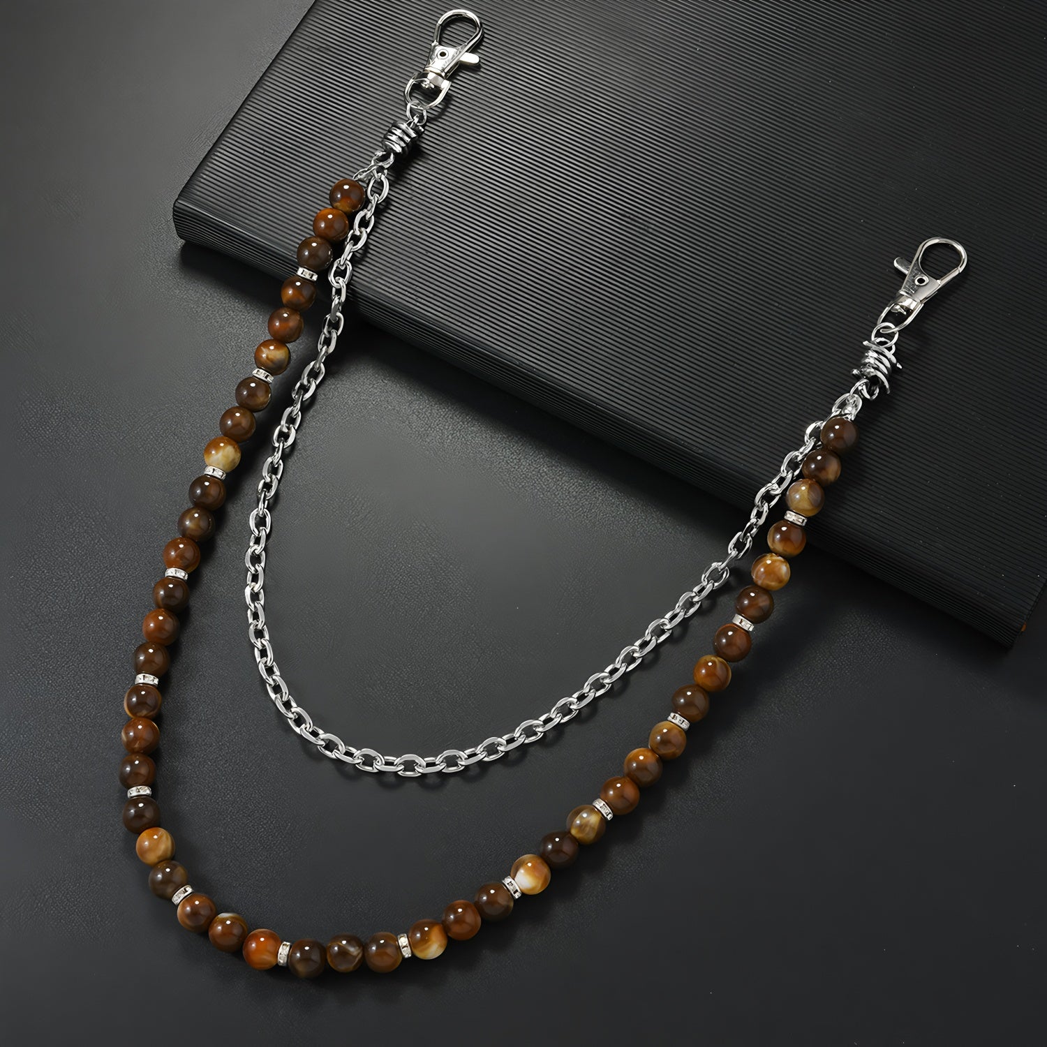 Fashionable Tiger Eye Bead Pants Chain