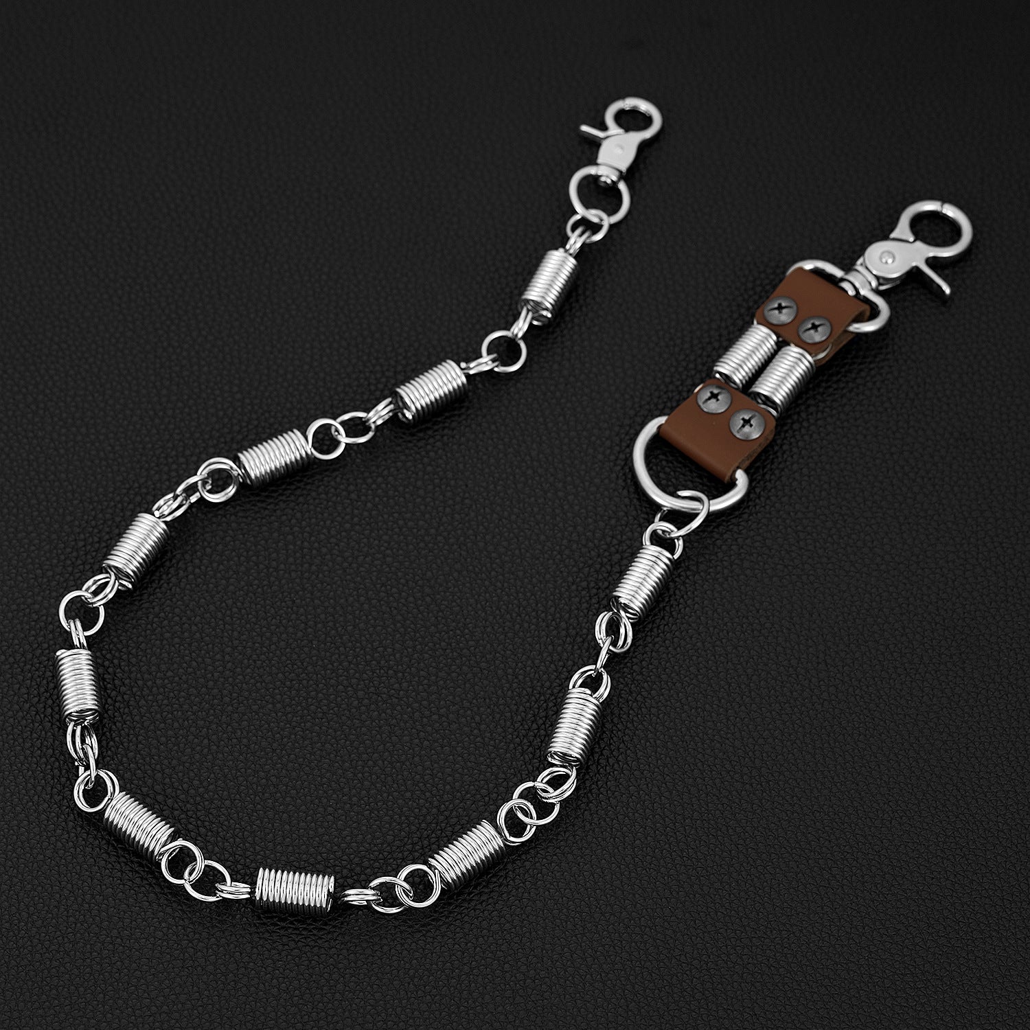 Single layer spring first layer cowhide pants chain