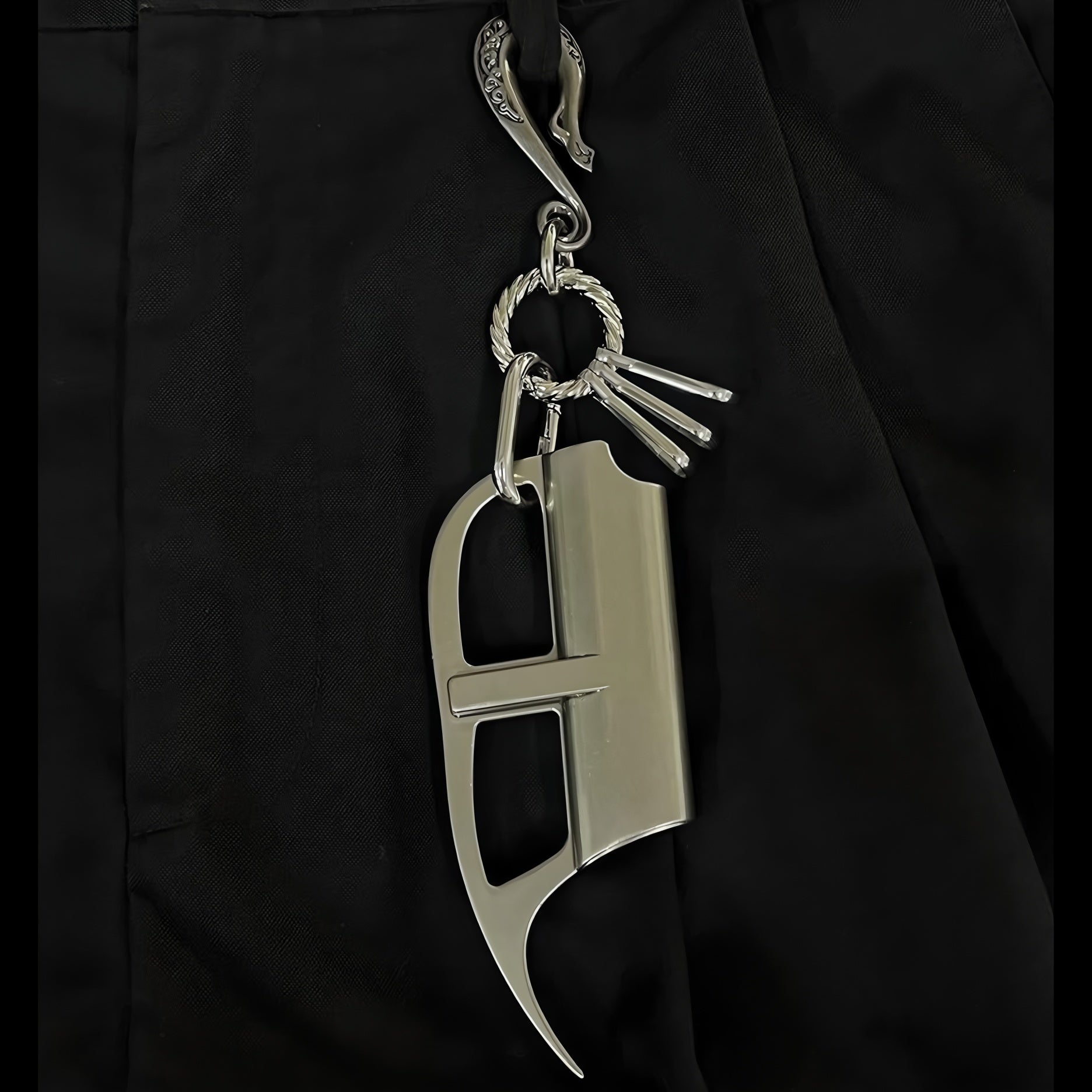 Antique silver high-end keychain trouser chain