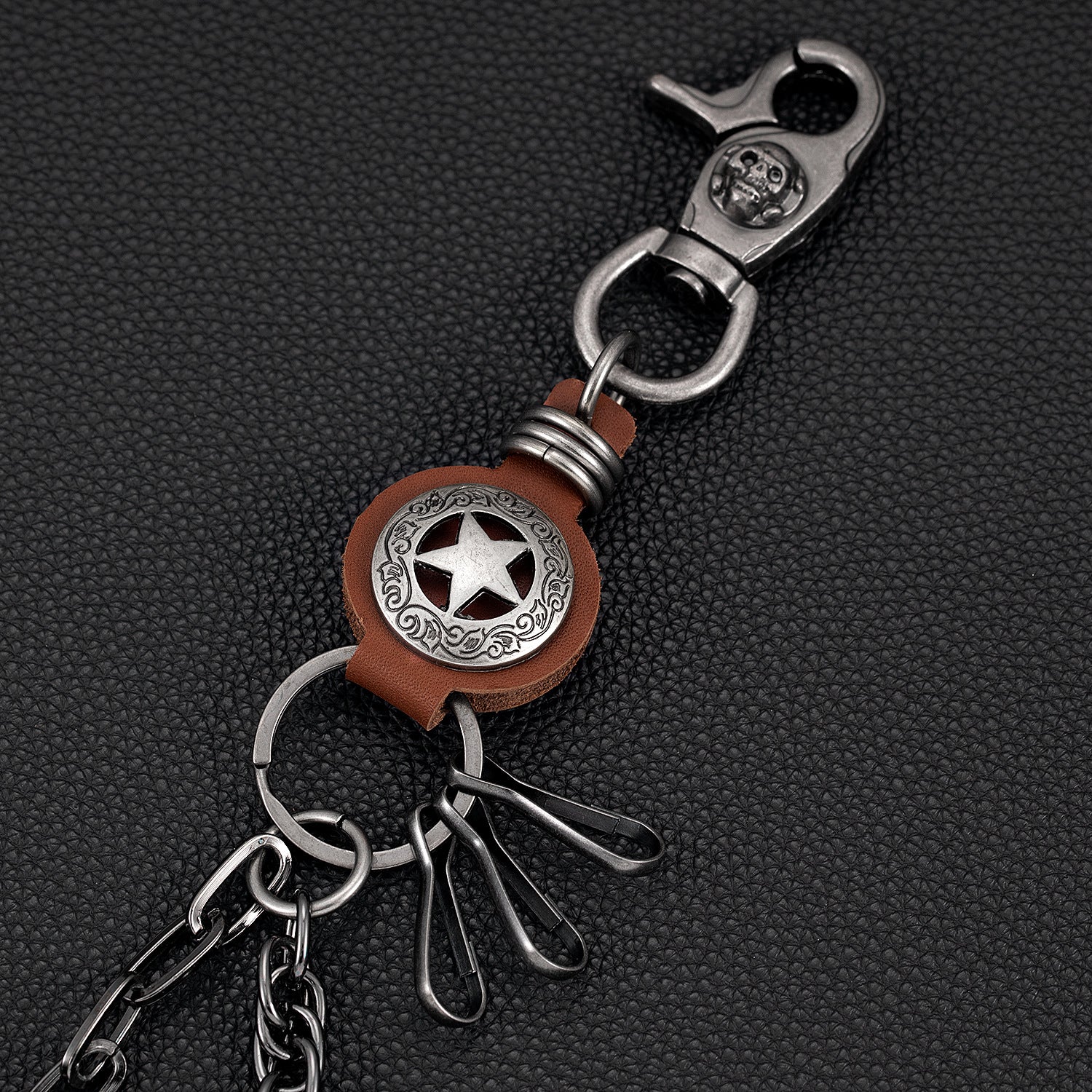 Double chain double cloth buckle light luxury trouser chain
