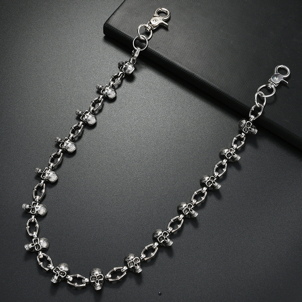 Metal skull trouser chain