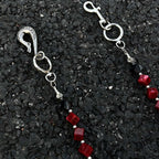 Volcanic stone red waist pendant pants chain