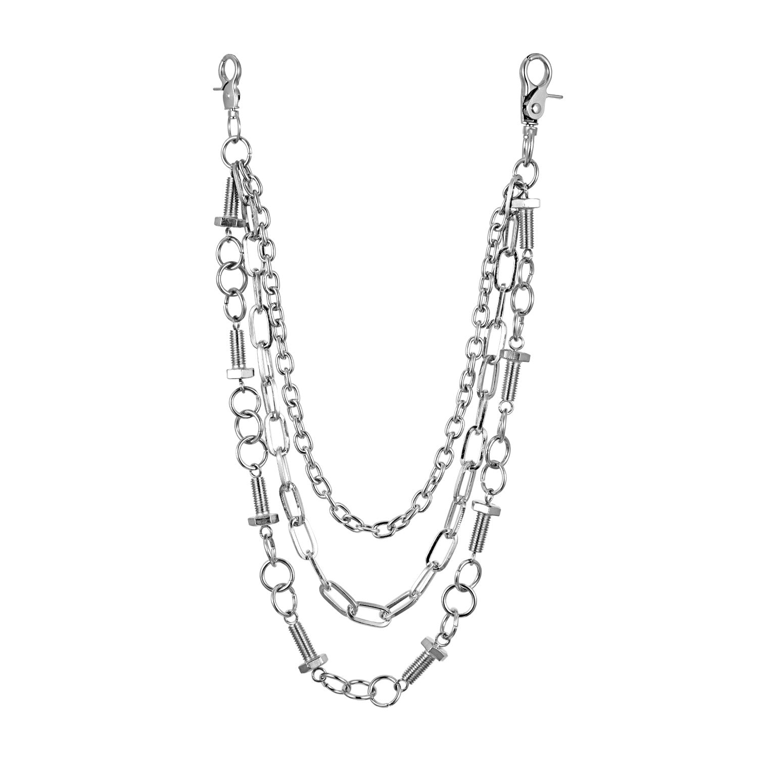 Personalized screw metal trouser chain