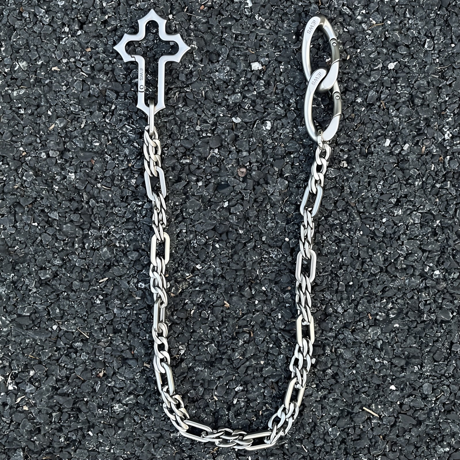 Cross stitching waist chain